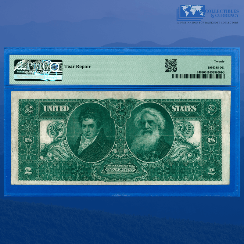 Fr.248 1896 $2 Two Dollars Silver Certificate "EDUCATIONAL NOTE", PMG 20
