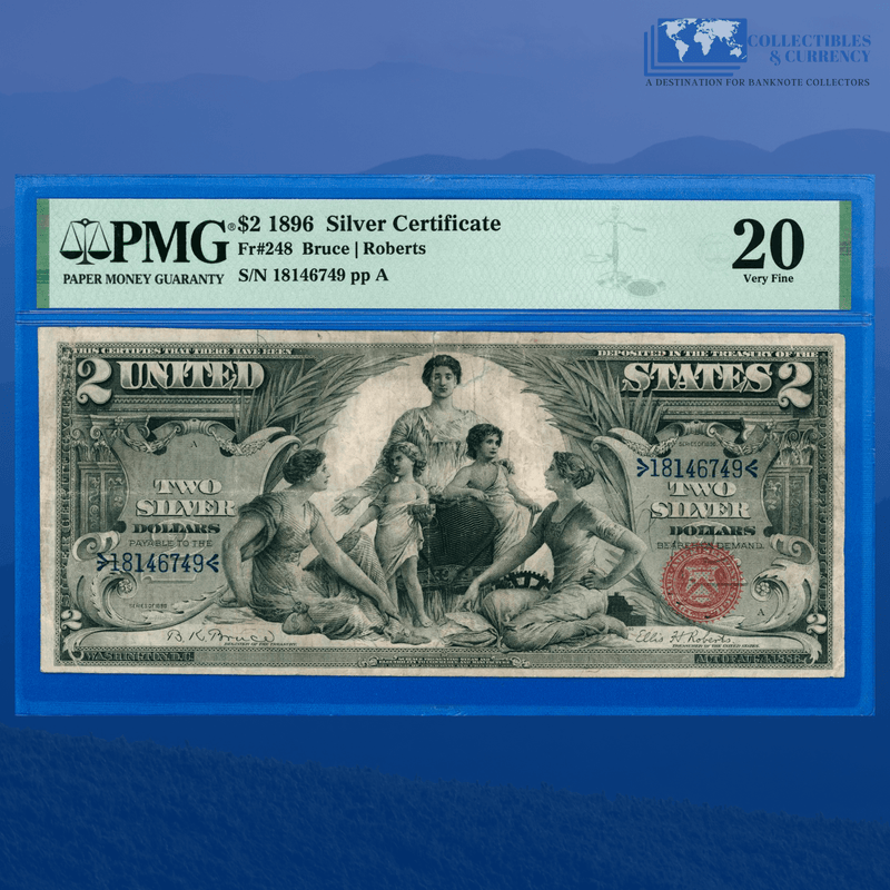 Fr.248 1896 $2 Two Dollars Silver Certificate "EDUCATIONAL NOTE", PMG 20