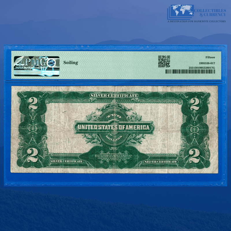 Fr.255 1899 $2 Two Dollars Silver Certificate "MINI PORTHOLE", PMG 15