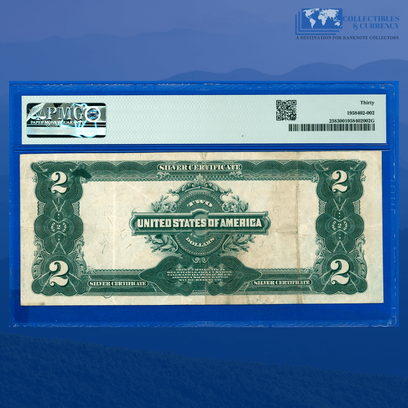 Fr.258 1899 $2 Two Dollars Silver Certificate "MINI PORTHOLE", PMG 30