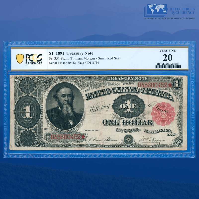 Fr.351 1891 $1 One Dollar Treasury Note "Stanton", PCGS 20