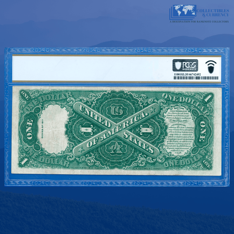 Fr.39 1917 $1 One Dollar Bill "SAWHORSE REVERSE" Legal Tender Note, PCGS 35