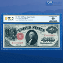 Fr.39 1917 $1 One Dollar Bill "SAWHORSE REVERSE" Legal Tender Note, PCGS 40