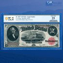 Fr.60 1917 $2 Two Dollars Bill "BRACELET REVERSE" Legal Tender Note, PCGS 25