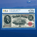 Fr.60 1917 $2 Two Dollars Bill "BRACELET REVERSE" Legal Tender Note, PCGS 55 PPQ