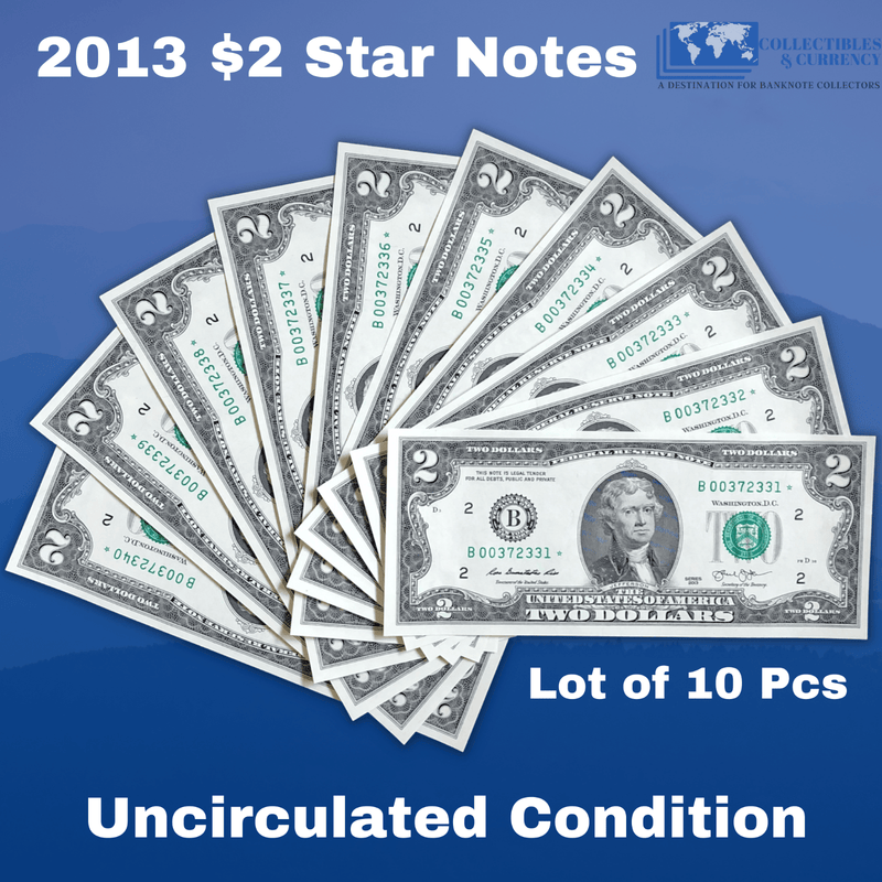 FRN 2013 $2 Star Notes New York, Consecutive x10