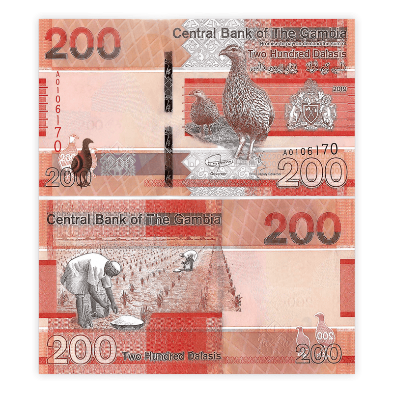Gambia Banknotes / Uncirculated Gambia Set of 6 Pcs 5-10-20-50-100-200 Dalasi