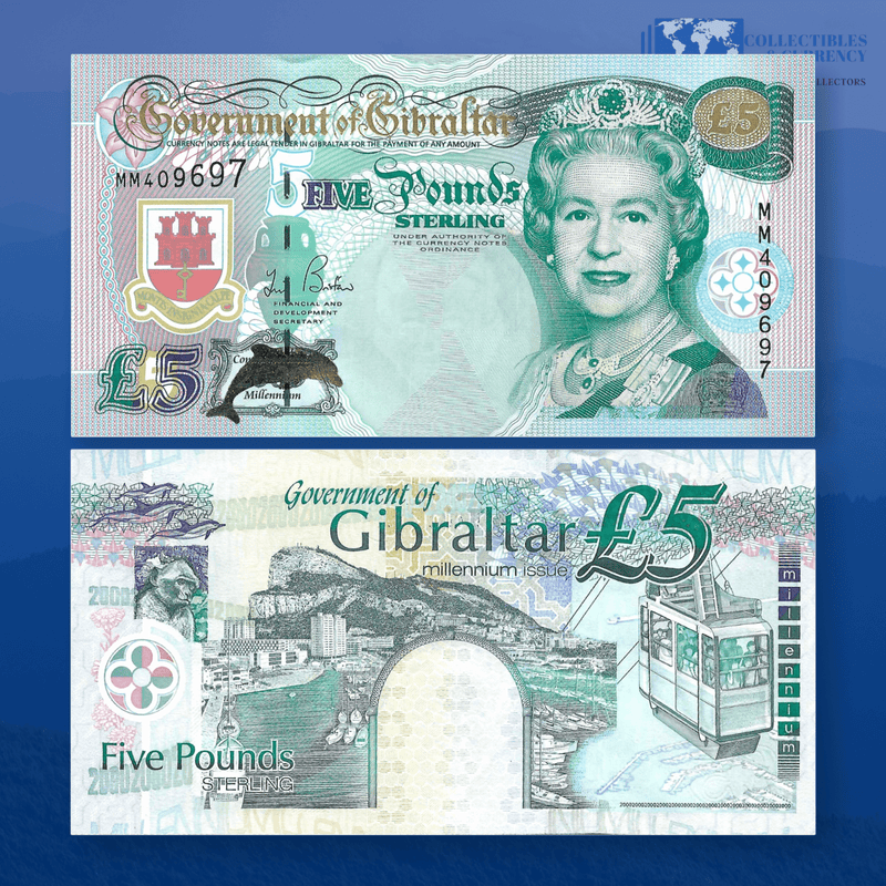 Gibraltar Banknote / Uncirculated Gibraltar 2000 5 Pounds Commemorative | P-29a