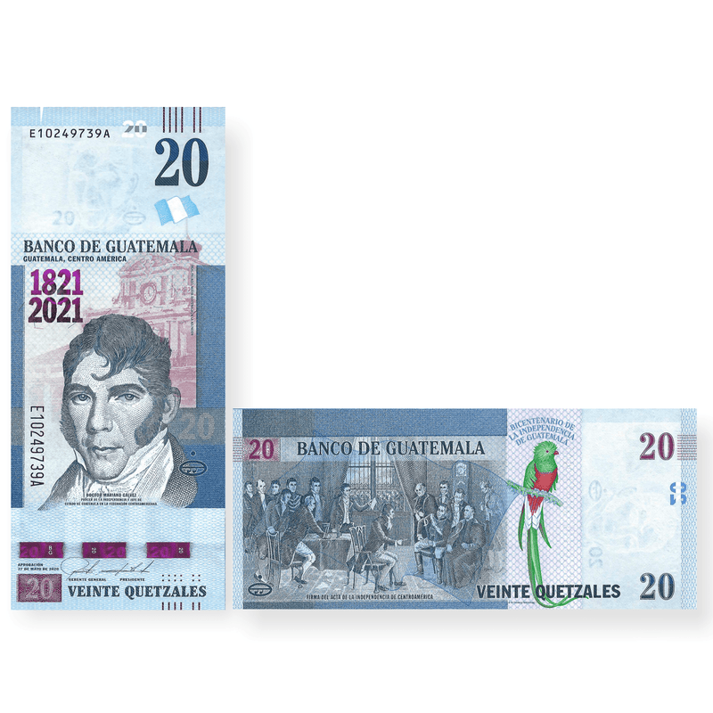 Guatemala Banknote / Uncirculated Guatemala 2021 20 Quetzales Commemorative | P-New