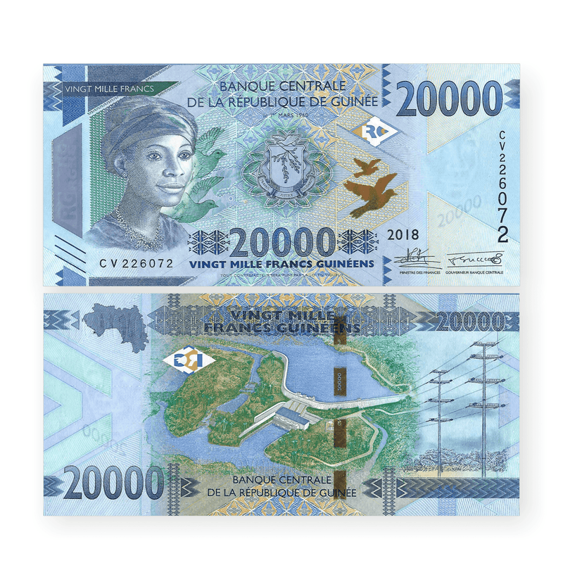 Guinea Banknotes / Uncirculated Guinea Set 7 Pcs 2018 100-500-1000-2000-5000-10000-20000 Francs | P-47-New