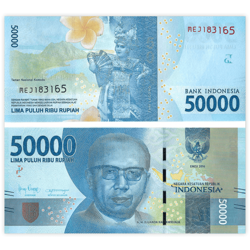 Indonesia Banknotes / Uncirculated Indonesia Set of 7 Pcs 1000-2000-5000-10000-20000-50000-100000 Rupiah