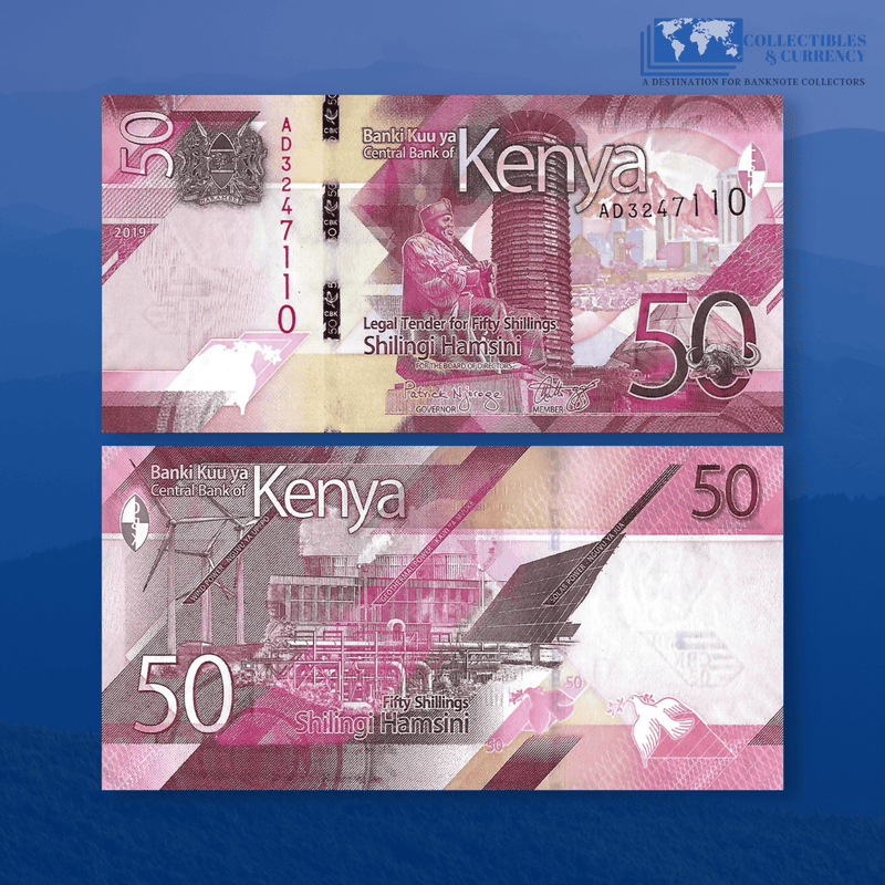Kenya Banknotes / Uncirculated Kenya Set 5 Pcs 50-100-200-500-1000 Shillings 2019 | P-New