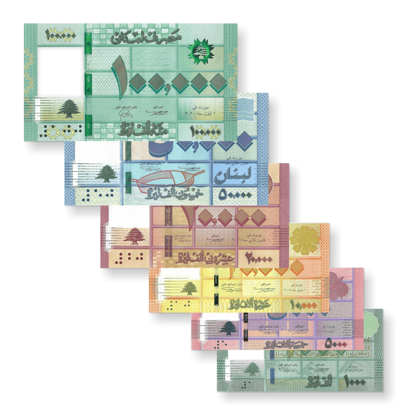 Lebanon Banknotes / Uncirculated Lebanon Set of 6 Pcs 1.000-100.000 Livres 2014(2020)