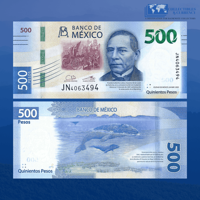 Mexico Banknotes / Uncirculated Mexico Set 4 Pcs 20-50-100-200-500-1.000 Pesos 2021 | P-W132/W137