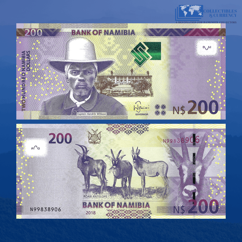Namibia Banknotes / Uncirculated Namibia Set 6 Pcs 10-20-30-50-100-200 Dollars 2018/2021