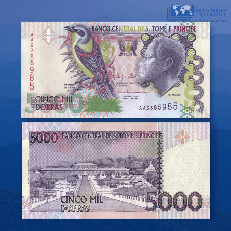 Sao Tome Banknotes / Uncirculated São Tomé Príncipe Set 5 Pcs 5.000-100.000 Dobras 2013 | P-65-66-67-68-69