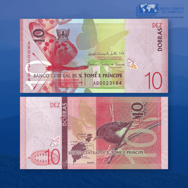 Sao Tome Banknotes / Uncirculated São Tomé Príncipe Set 6 Pcs 5-10-20-50-100-200 Dobras 2016/2020