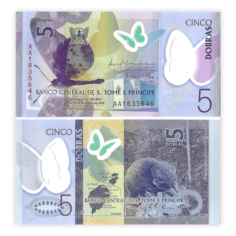 Sao Tome Banknotes / Uncirculated Sao Tome Set of 3 Pcs 5-10-20 Dobra