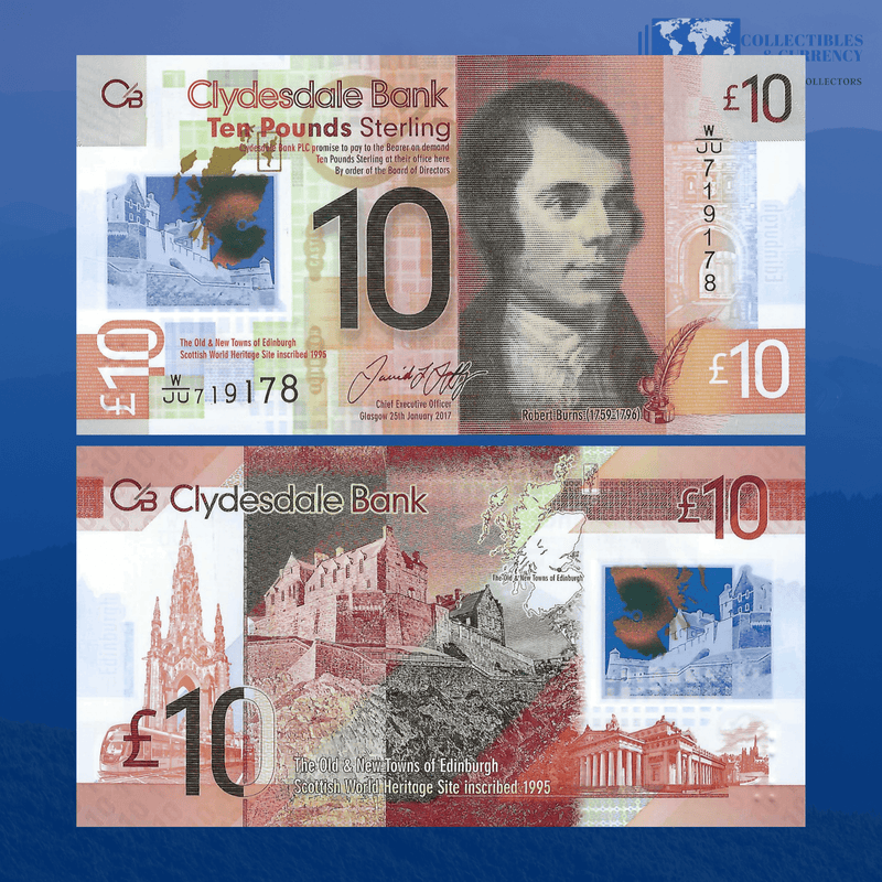 Scotland Banknote / Uncirculated Scotland Clydesdale Bank 2016 10 Pounds | P-229q