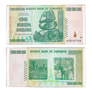Zimbabwe Banknotes / Uncirculated Set 5 Pcs Zimbabwe Billion Banknotes 2008 Series AA/AB ( Uncirculated )