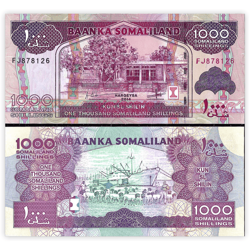 Somaliland Banknotes / Uncirculated Somaliland Set of 3 Pcs 500-1000-5000 Shilling