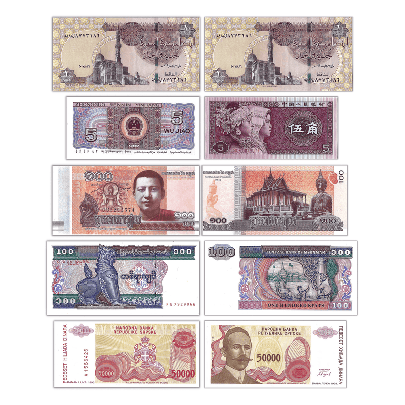 Uncirculated The C&C Basic Collection - Set of 20 Pcs Different Banknotes From 20 Countries