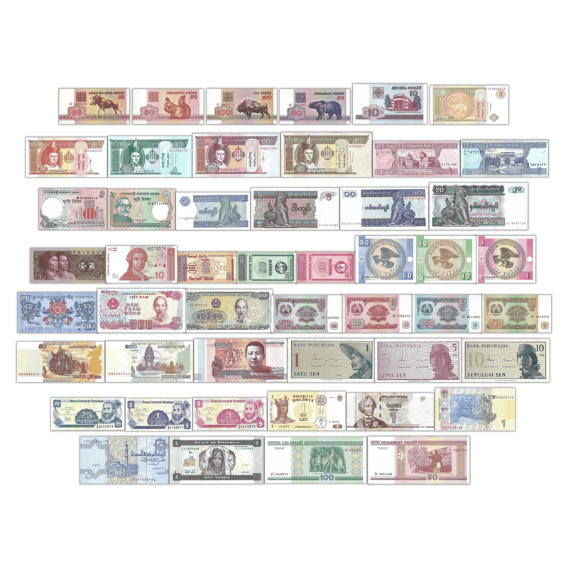 Uncirculated The C&C Standard Collection - Set of 50 Pcs Different Banknotes From 27 Countries