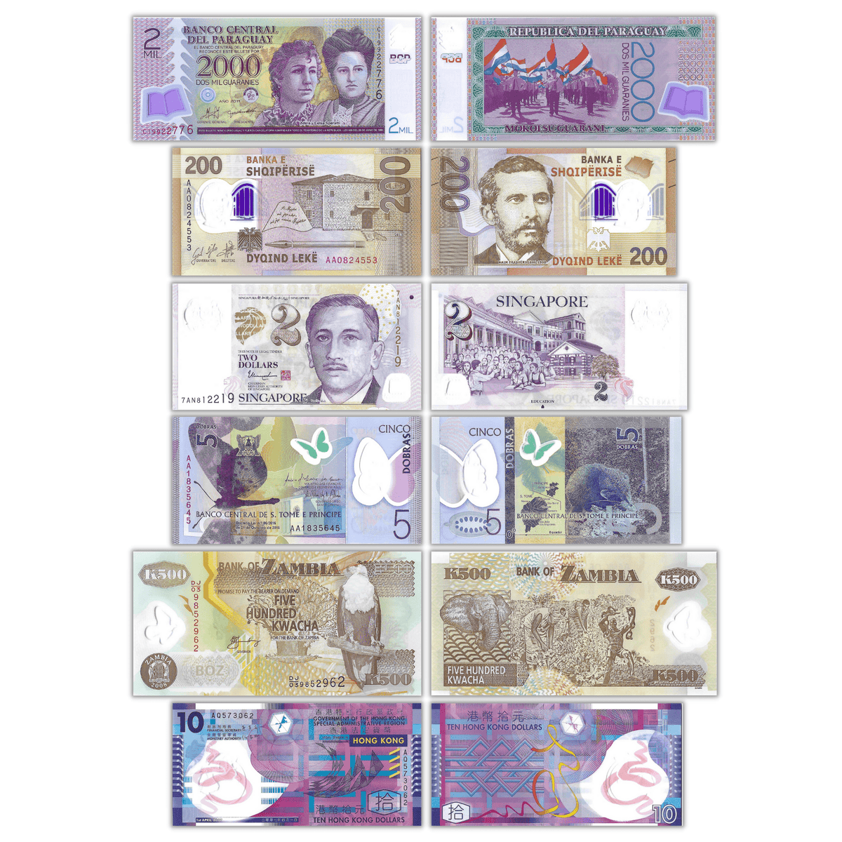 The Essential Polymer Collection - Set of 11 Pcs Banknotes From Differ