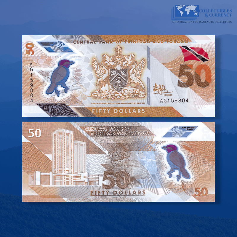 Trinidad and Tobago Banknotes / Uncirculated Trinidad and Tobago Set 5 Pcs 1-5-10-20-50 Dollars | P-New