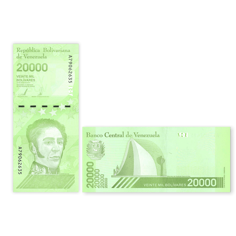 Venezuela Banknotes / Uncirculated Venezuela Set of 3 Pcs 10.000-20.000-50.000 Soberano Bolivar 2019