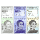 Venezuela Banknotes / Uncirculated Venezuela Set of 3 Pcs 200.000-500.000-1 Million Bolivares Soberano 2021