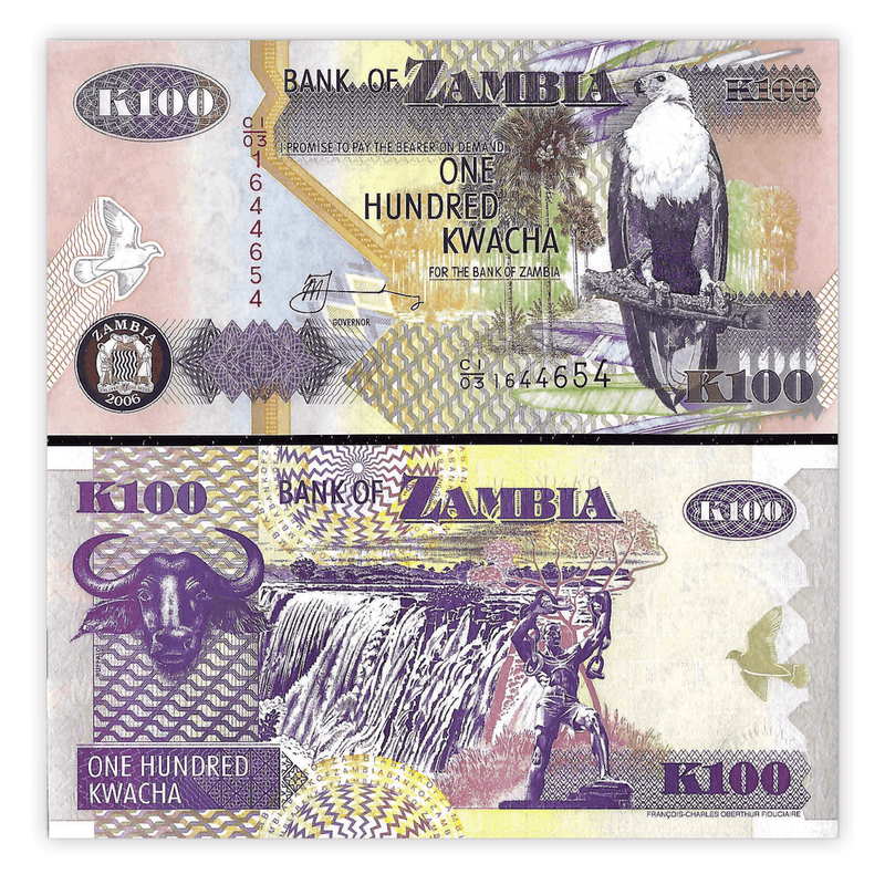 Zambia Banknotes / Uncirculated Zambia Set of 5 Pcs 20-50-100-500-1000 Kwacha