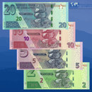 Zimbabwe Banknotes / Uncirculated Zimbabwe Set 4 Pcs 2-5-10-20 Dollars 2020 | P-New